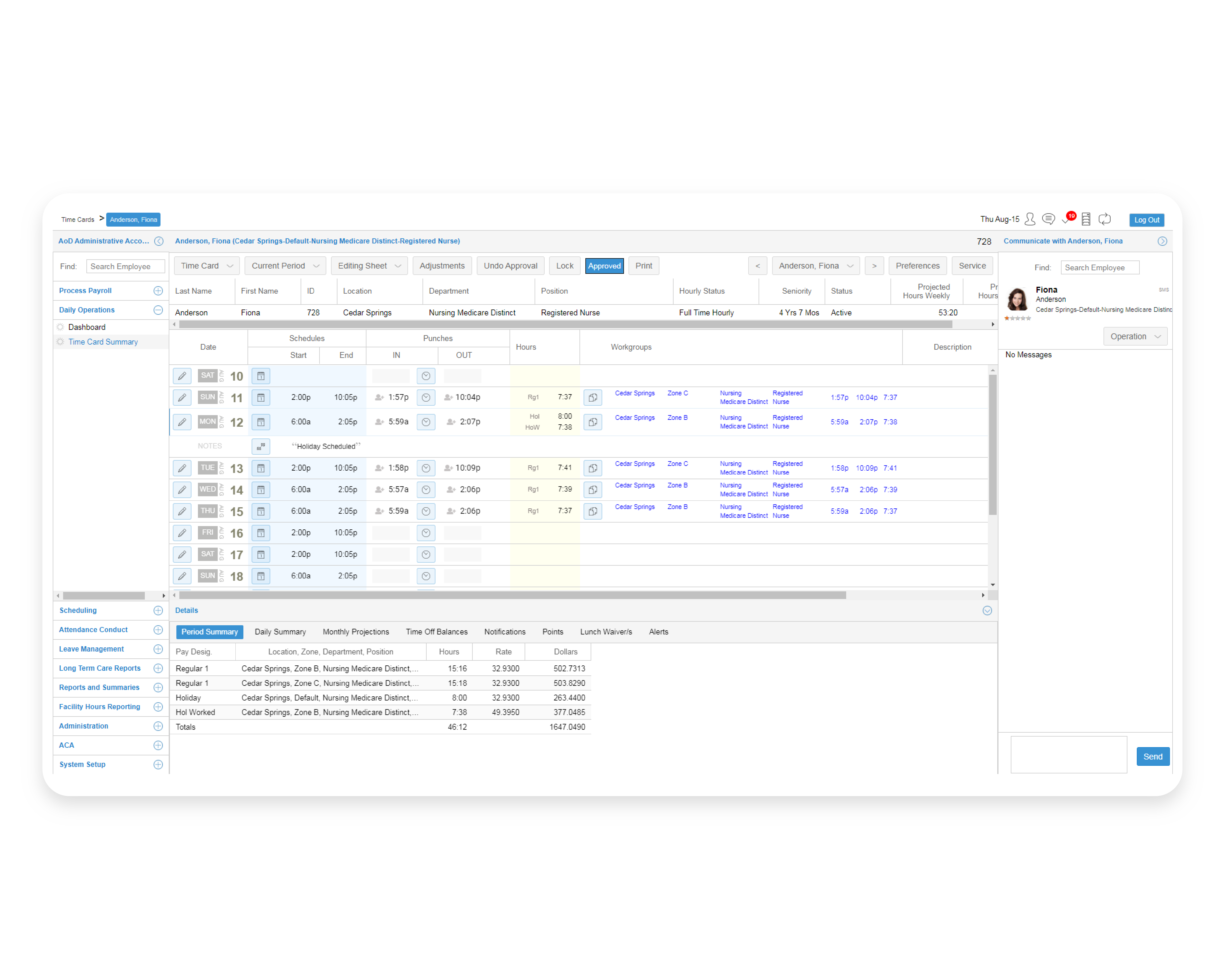 screenshot of Attendance on Demand